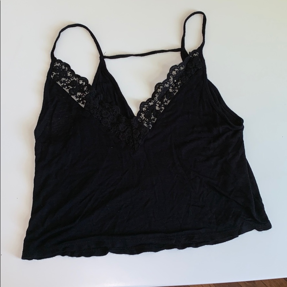 Emma and Sam black lace tank with open back!